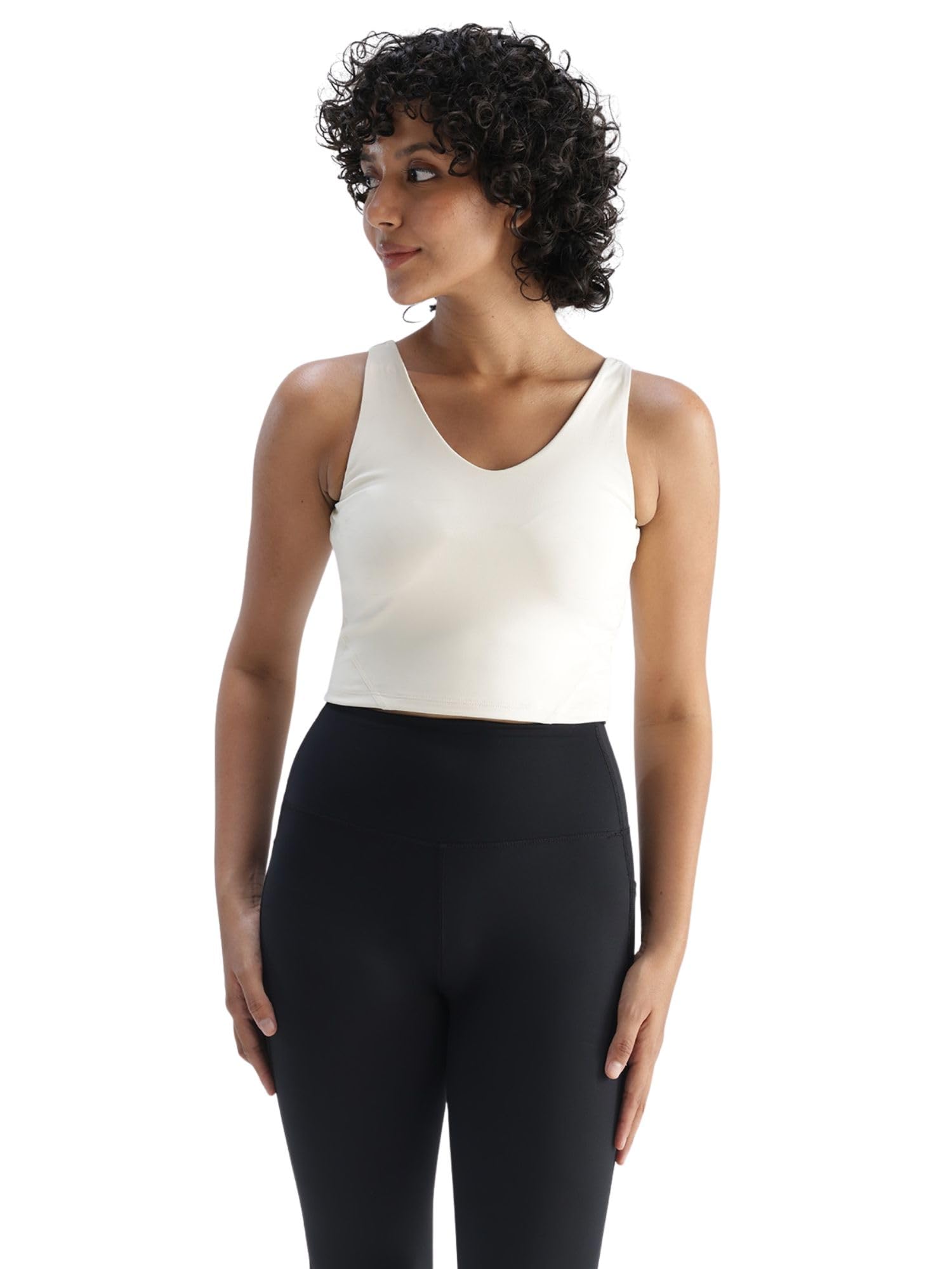 Refine Crop Tank for Women | Contour Paneling | Curved Neckline | Wide Strap Tank | Soft Stretch ADPT™ Fabric | Breathable Quick-Dry Activewear Top with UV Protection-image-31