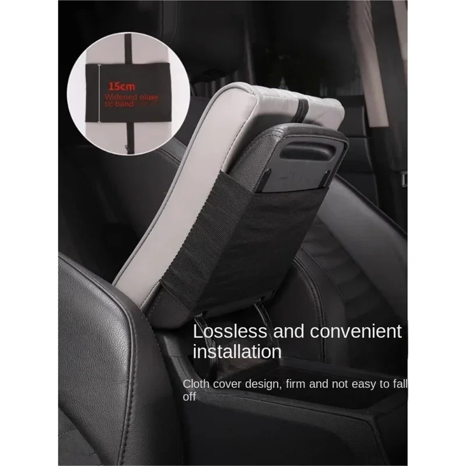 Middenconsole Organizer Box Mata Podłokietnika Samochodowego Ze Skóry PU, Podłokietnik Konsoli Środkowej, Poduszka Ochronna, Podłokietnik Samochodowy, Schowek, Pokrowiec(Armrest Black)