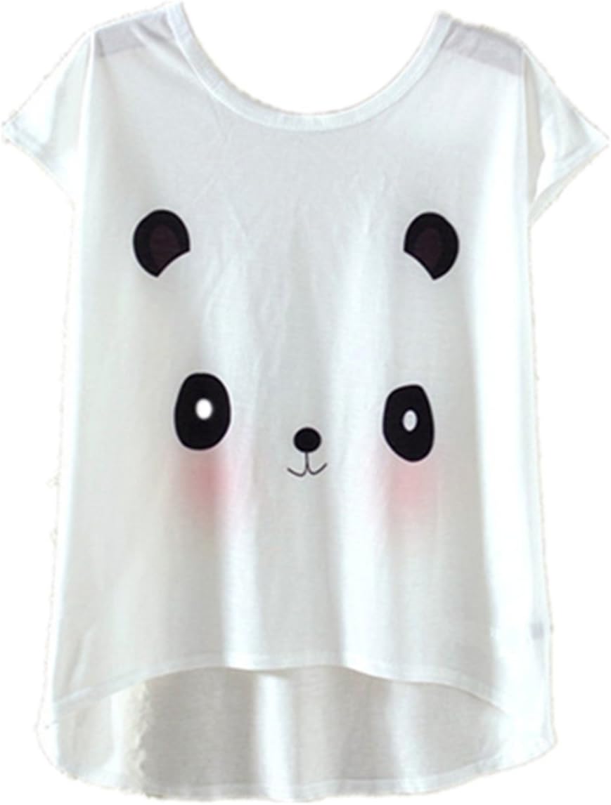 YICHUN Women Girls Thin T-Shirt Tops Tees Cami Leisure T-Shirt Summer Casual Wear Blouse Printed Tunic