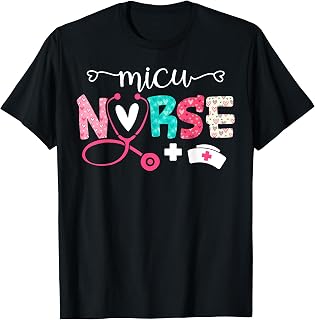 Micu Nurse Heart Stethoscope T-Shirt