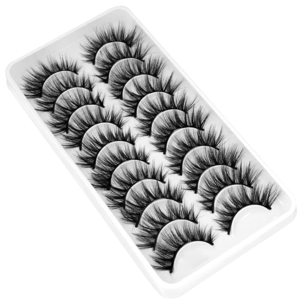 BlueSmurfs Künstliche Wimpern, Katzenaugenwimpern, Großpackung, Kunstnerz, 3D, flauschig, Weihnachten, 10 Paar