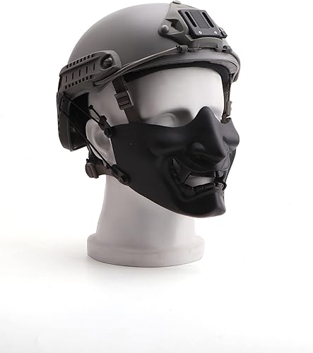 Miniatura 5 de Anyoupin Airsoft - Máscaras protectoras de media cara, suministros para fanáticos del ejército para Halloween, airsoft, paintball, juego CS cosplay