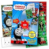 Thomas the Train On the Go Coloring Pouch Activity Set With Stickers, Coloring Pages, and Coloring Wheel - Includes 1 bonus sheet of Thomas and Friends Stickers