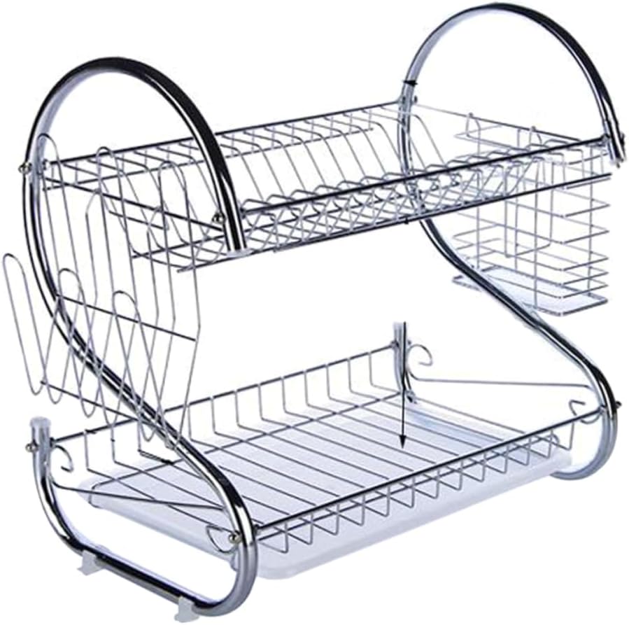 IMIKEYA Space-Saving Dish Drying Rack Dish Strainer Cutlery Holder Kitchen Organizer