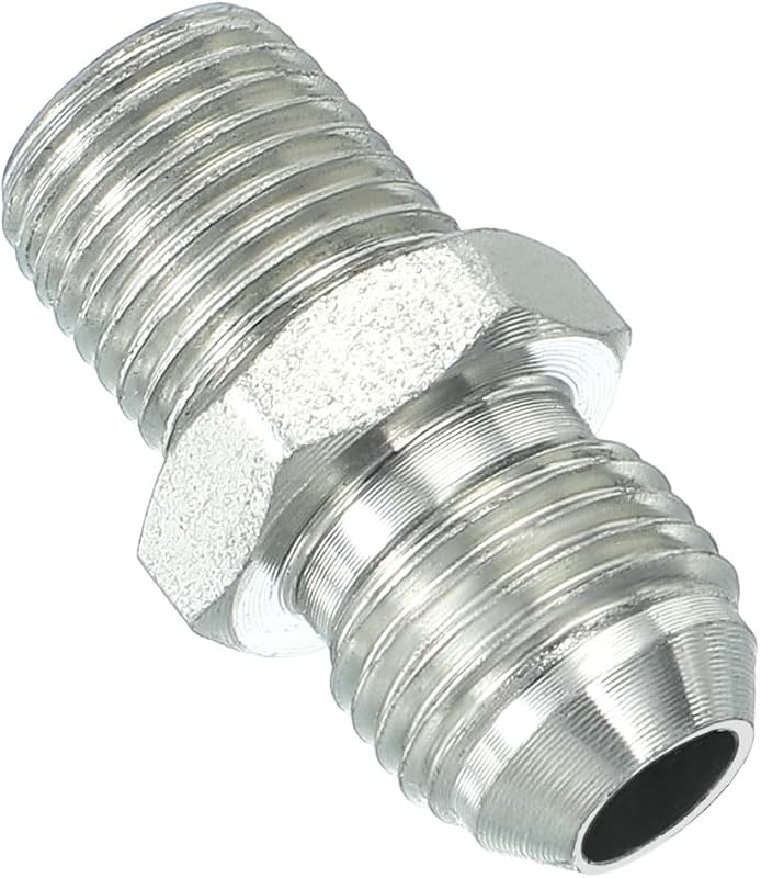 Adaptador de Tubo PATIKIL 9/16" JIC Macho x 1/4" R Macho com Restritor de Alimentação de Óleo – 1 unidade