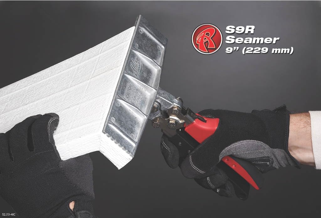 Malco S9R 9" Hand Seamer – 9-Inch Die Cast Zinc Jaws for Aluminum Roof Flashing, Coil Stock & Fascia | 7:1 Compound Leverage | Ergonomic Redline Handle
