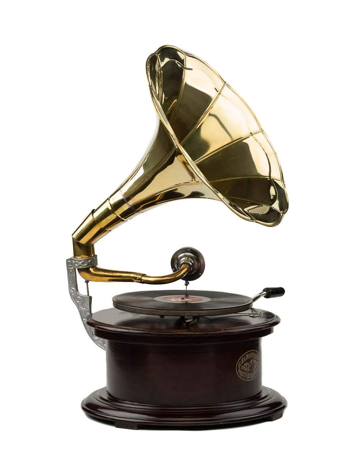 gramophone player original old gramophone record player Golden Brass Horn Music Box Working Gramophone Phonograph gramophone speaker