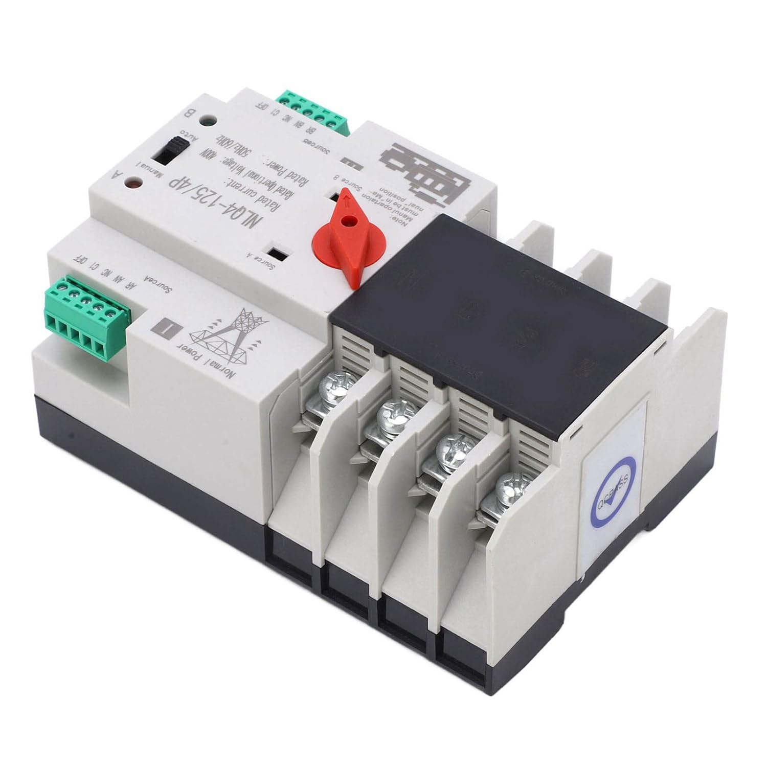 Garosa NLQ4 125 4P Automatic Transfer Switch, showing wiring terminals