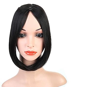 morges 100% human hair fringe bang hair extension for women and girls pack of 1 (Natural Black (Center Partition Cut))