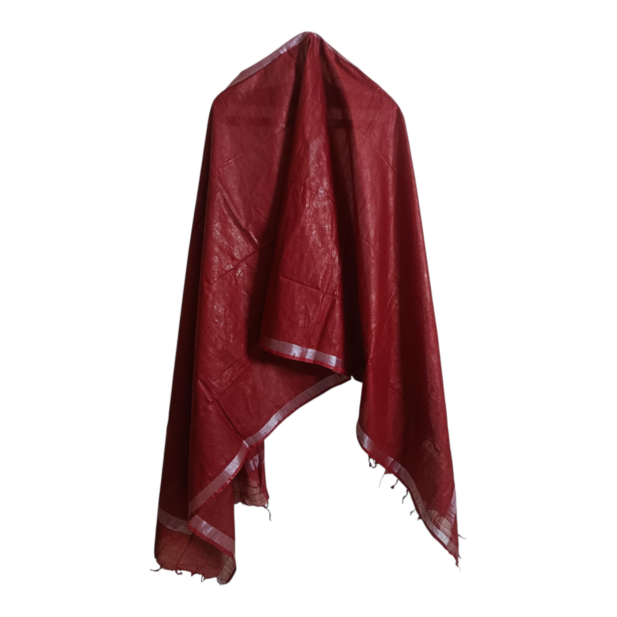 aripan Solid Linen Cotton Chanderi Pure Quality Soft Plain Silver Border Dupatta Summer Season Special Chunni For Womens and Girls Full length 2.30m widths 75cm-picture-37