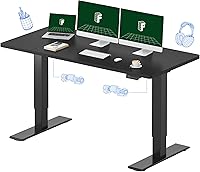 Vista 23 de FLEXISPOT Escritorio Eléctrico de Pie de Una Pieza, 40 x 24 Pulgadas Escritorio Ajustable con Superficie Sin Costuras, Controlador de Memoria