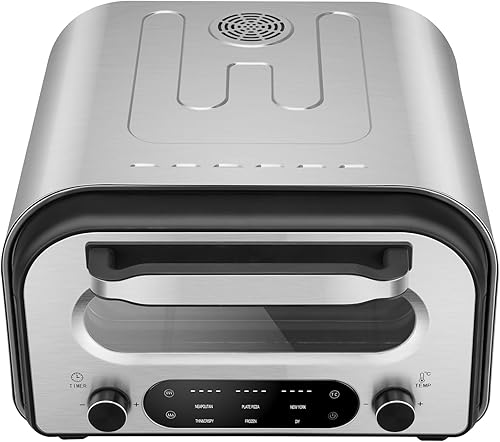 Vista 5 de Horno eléctrico para pizza interior de 1700 W, para encimera, calentamiento rápido de hasta 850 F, pantalla táctil, 6 modos preestablecidos