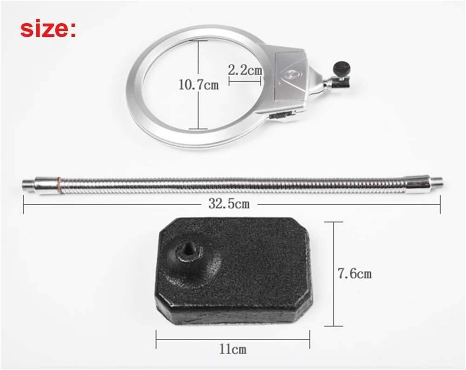 Lampa z lupą biurkową z oświetleniem LED Lampa powiększająca Led Składana lupa Lampa biurkowa Powiększenie 2,25x Regulowane ramię obrotowe Chaser of Light