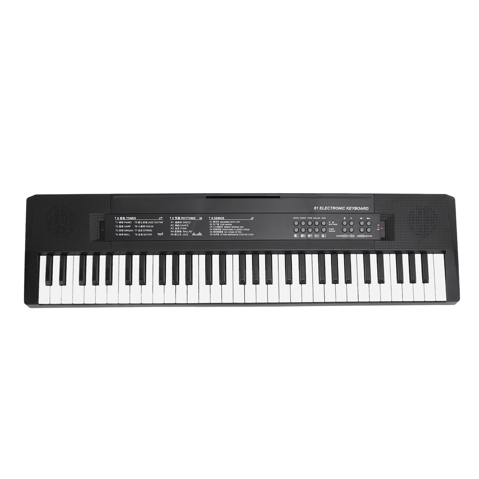 Klawiatura Elektroniczna 61 Klawiszy z 8 Brzmieniami Instrumentów 5 Rytmów do ćwiczeń w Domu Zajęcia Muzyczne — Przenośne Pianino Cyfrowe z funkcją Odtwarzania nagrań dla Małych mieszkań