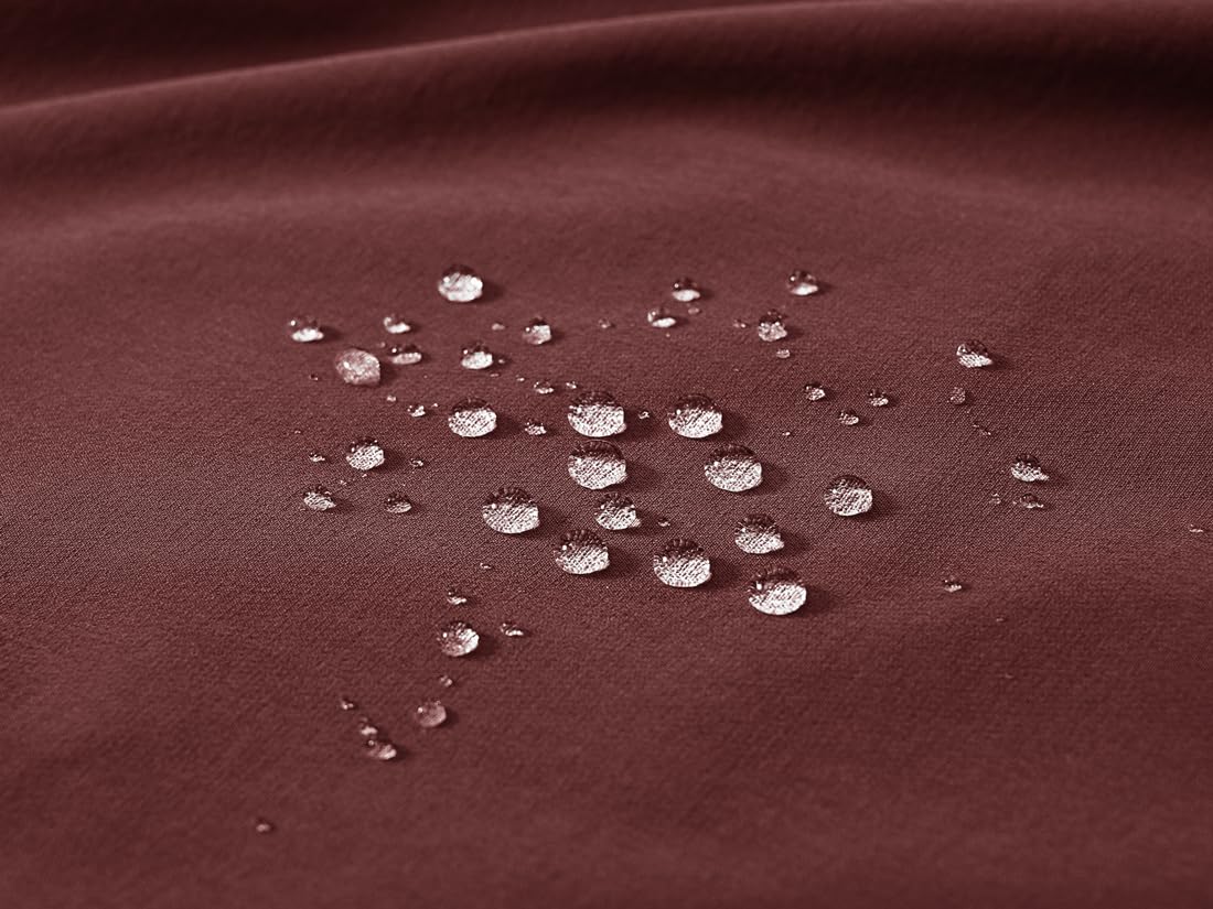 donhobo Short pour femme - Léger - Séchage rapide - Respirant - Pour la randonnée, le sport - Pour l'été - Pour les loisirs, rouge bordeaux, L