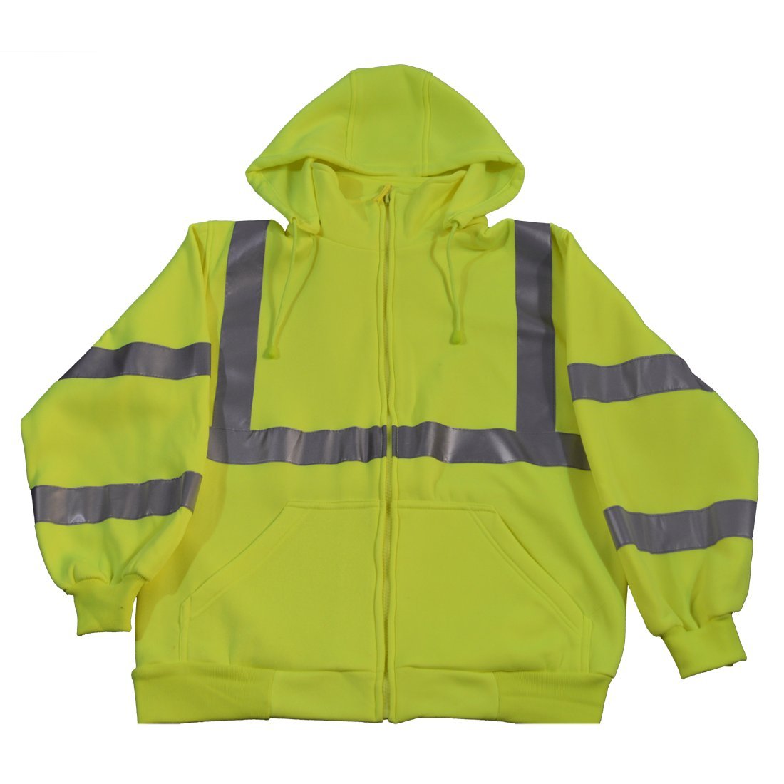 Sophia Harper Sweatshirt Ansi Class 3 with Detachable Hood & Zipper Closure44; Lime Green - Large
