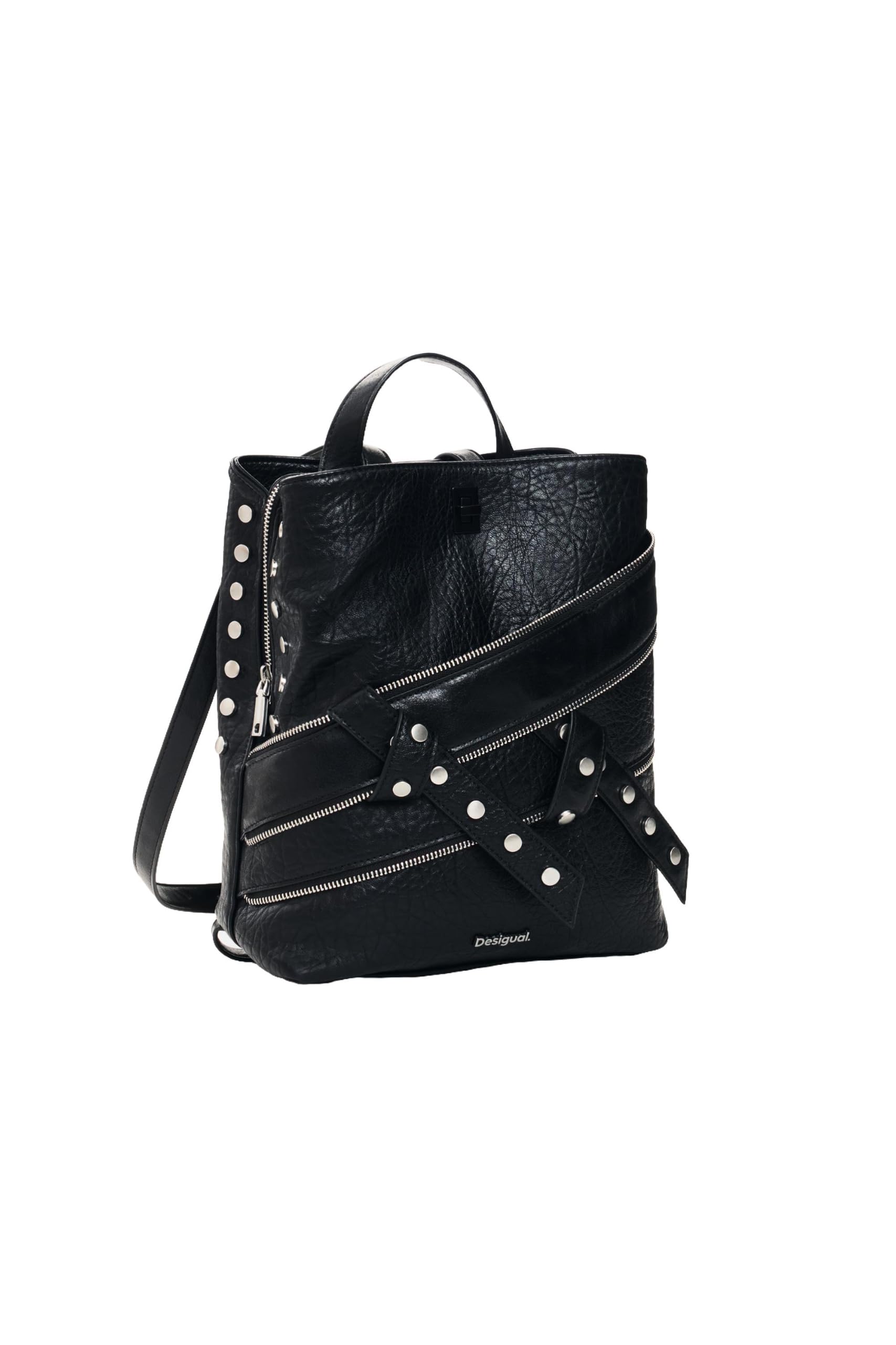 Desigual Damen Schwarz Kleiner Mini-Rucksack, Polyurethan, U