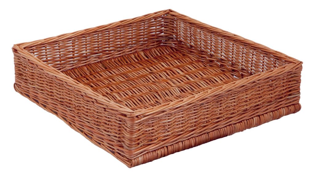 Auslagekorb Vollweide, braun, rechteckig, T 50 x B 50 x H 12 cm