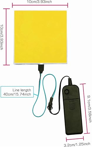 Miniatura 6 de Ourbest EL - Luces de panel de neón, electroluminiscente cortable, luz de fondo, lámpara de papel, luces suaves de bricolaje, 3 modos de parpadeo