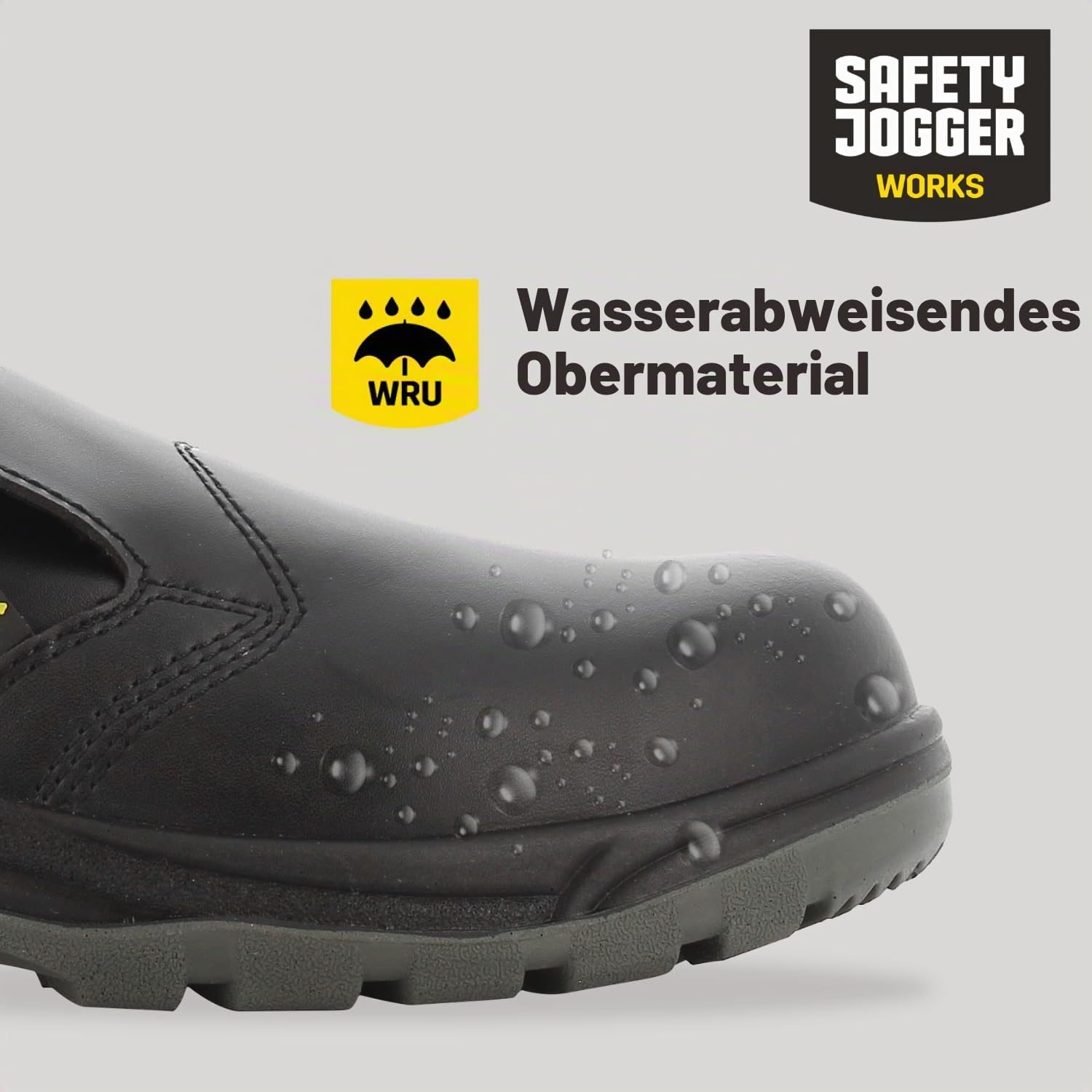 SAFETY JOGGER S3 Sicherheitsschuhe Herren mit Stahlkappe – X0600 - Rutschfester Arbeitsschuh für Damen, hochwertiger Leder Sicherheitsclog mit Stahlzwischensohle, Wasserdichtes, Schwarz