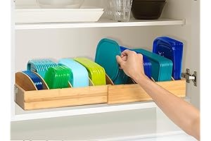 Expandable Bamboo Lid Holder for Kitchen Pantry
