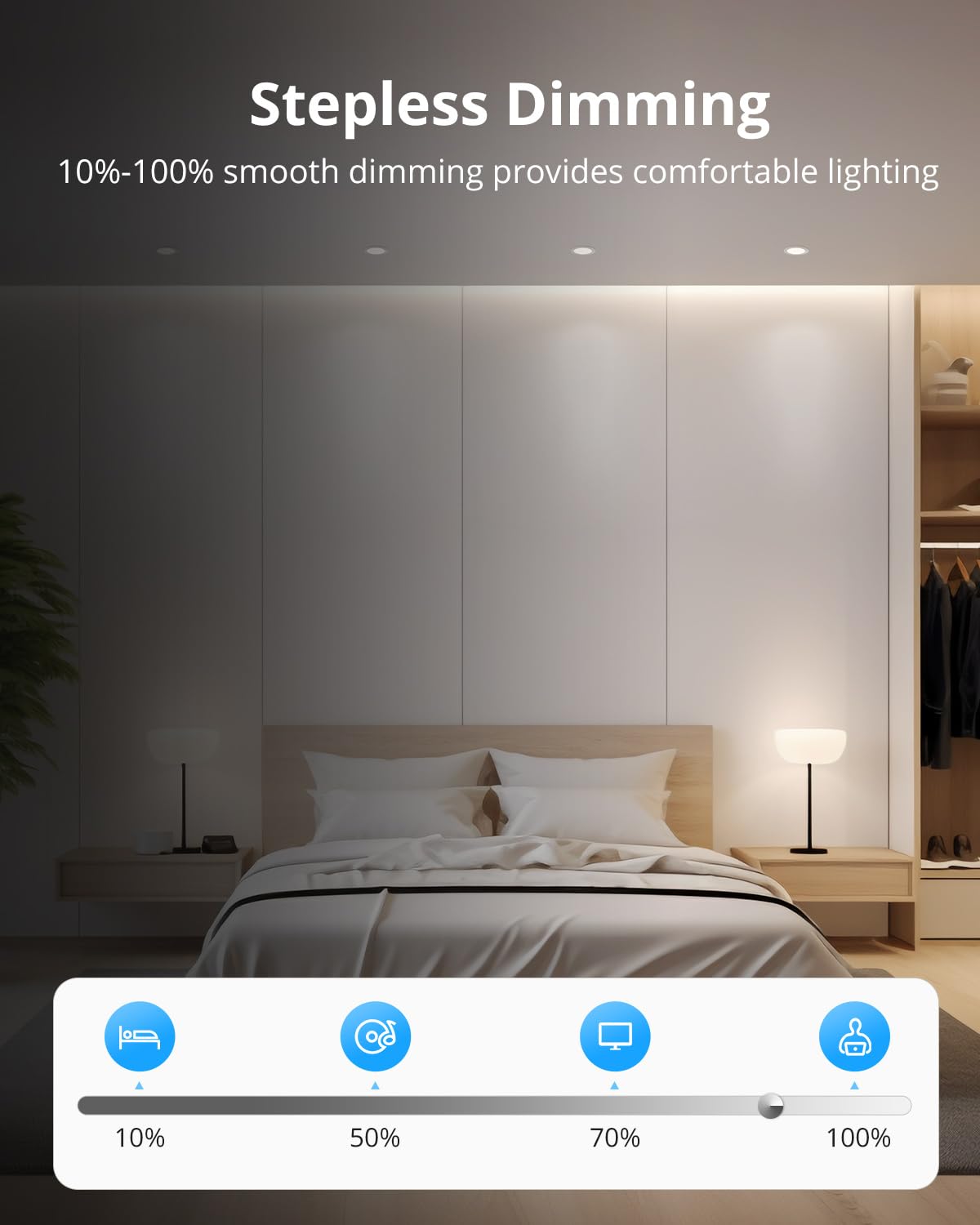Gr4tec Reflektor LED do zabudowy, ściemnialny, 10 6 W, IP65, ciepła biel, 2700K, neutralna biel, 4000 K, zimna biel, 6000 K, 700 lm, bardzo płaskie reflektory sufitowe do salonu, kuchni, otwór Φ68-80