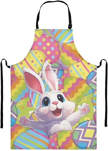 Miniatura 8 de Delantal de cocina para mujeres y hombres, delantal de girasol, perezoso, lobo, animales, estampado, extra largo, delantal de cocina ajustable