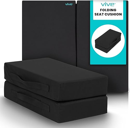 Miniatura 1 de Vive Cojín plegable para silla de ruedas, para estadio, automóvil, oficina, silla de oficina, almohadilla ortopédica portátil para transporte de