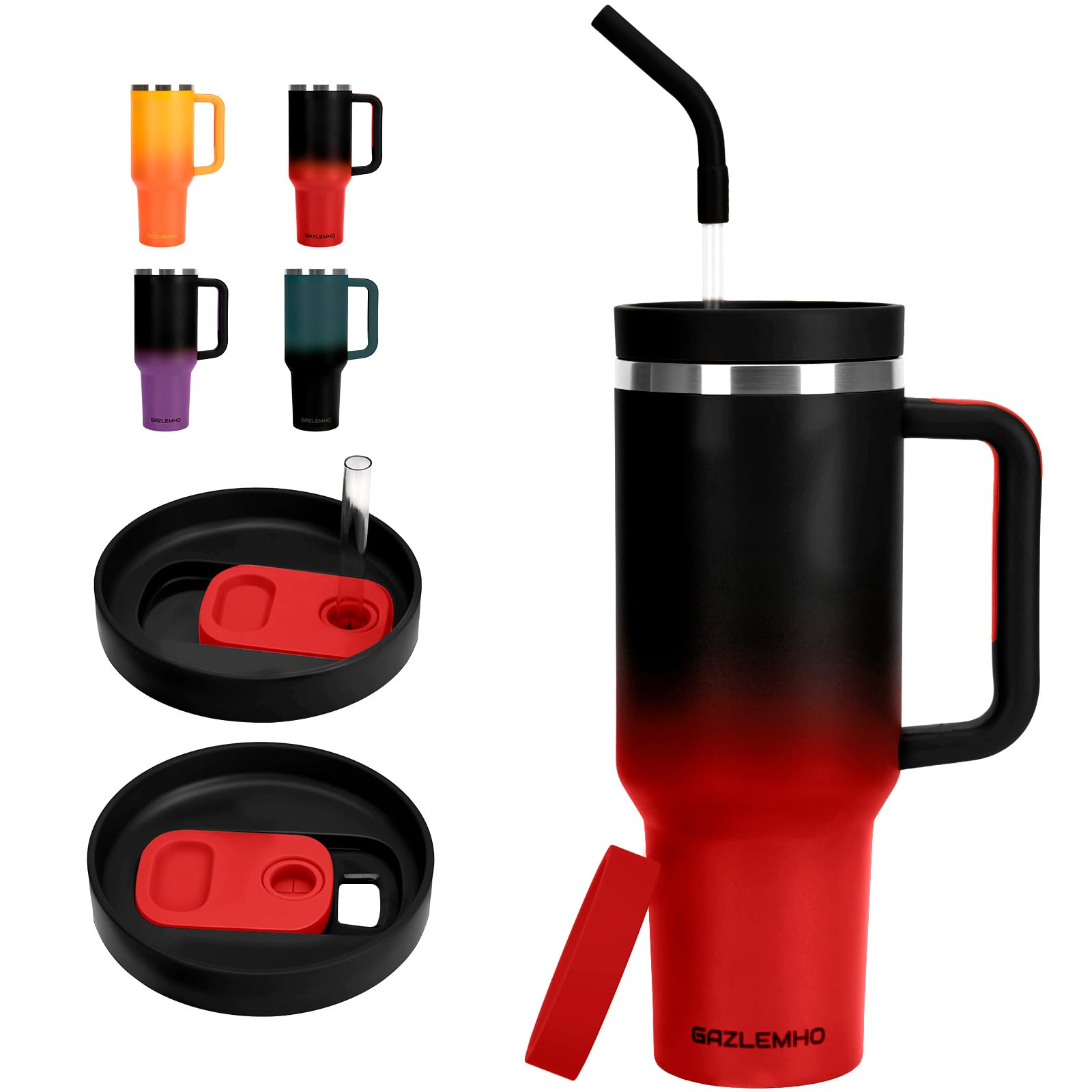 Amazon.com | 40oz Tumbler with Handle and Straw Spout 2-in-1 Lid