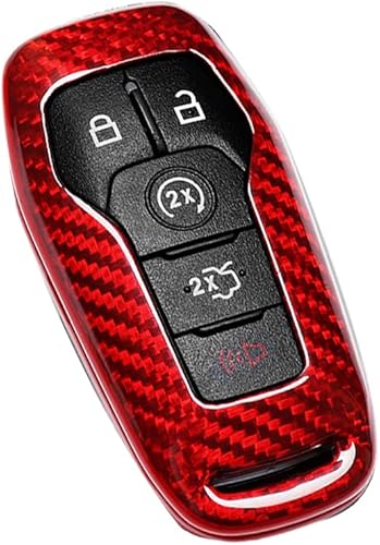 Q1-TECH - Carcasa para llave de coche, 100% fibra de carbono, color rojo Q1-TECH - Carcasa para llave de coche, 100% fibra de carbono, color rojo