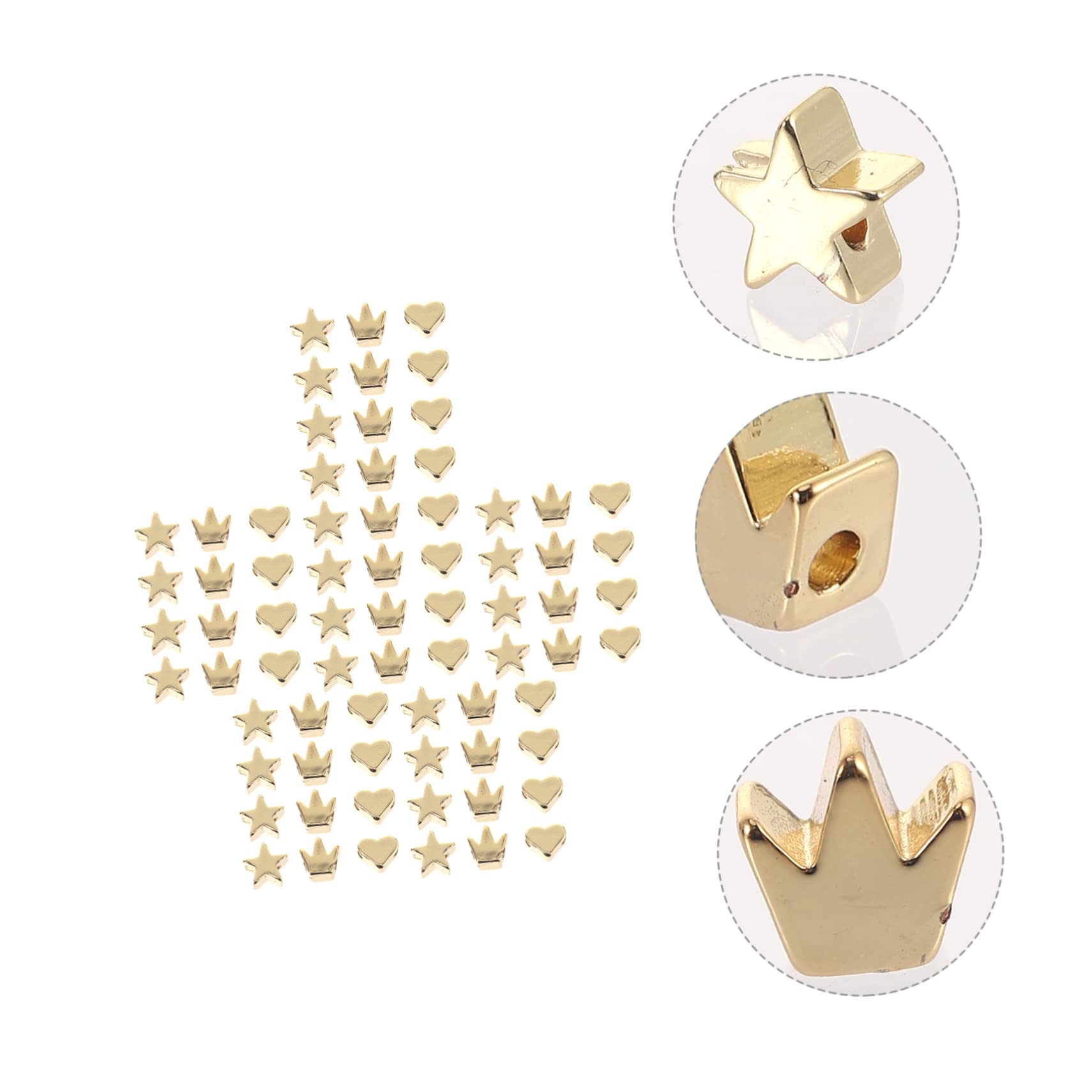NUOBESTY 180stücke Spacer Perlen Für Schmuckherstellung Krone Herz Und Stern Armband Und Halskette Bastelmaterial Für Kreative Projekte Und Für Besondere Anlässe