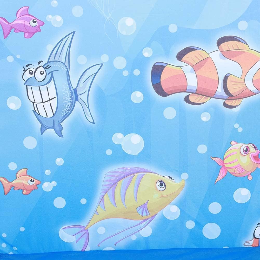 HEEPDD Kids, Hoop, Portable Ocean Ball Pool for Baby Boys Girls Kids Pit, Cloth Play Tent with Basketball Nan Children's Toys (Undersea Ball Pool)