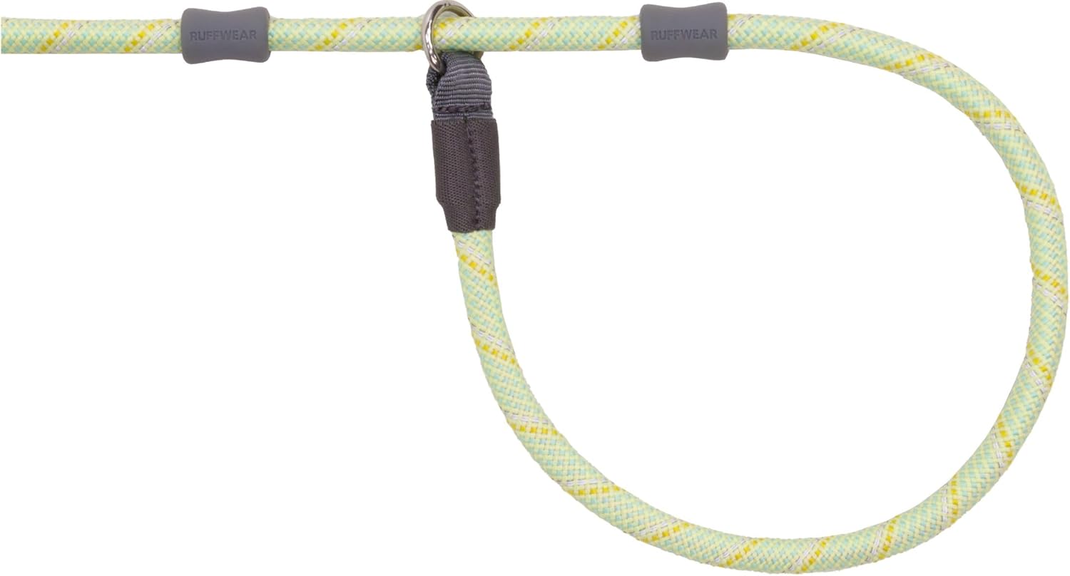 Ruffwear, Just‑a‑Cinch Slip Lead Dog Leash, 5 ft Reflective Rope with Adjustable Silicone Stoppers, Collar‑Free Cinch Design, Tubular Webbing Handle, Accessory Loop, Moss Green