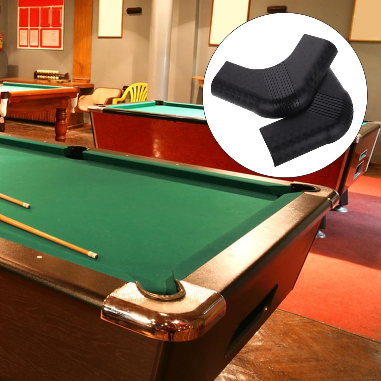Pool Table Corner Protectors 4 Pack 5.11 Inch Billiard Table Edge Guards Non-Slip Corner Safety Bumpers Furniture Edge Covers for Home Game Room