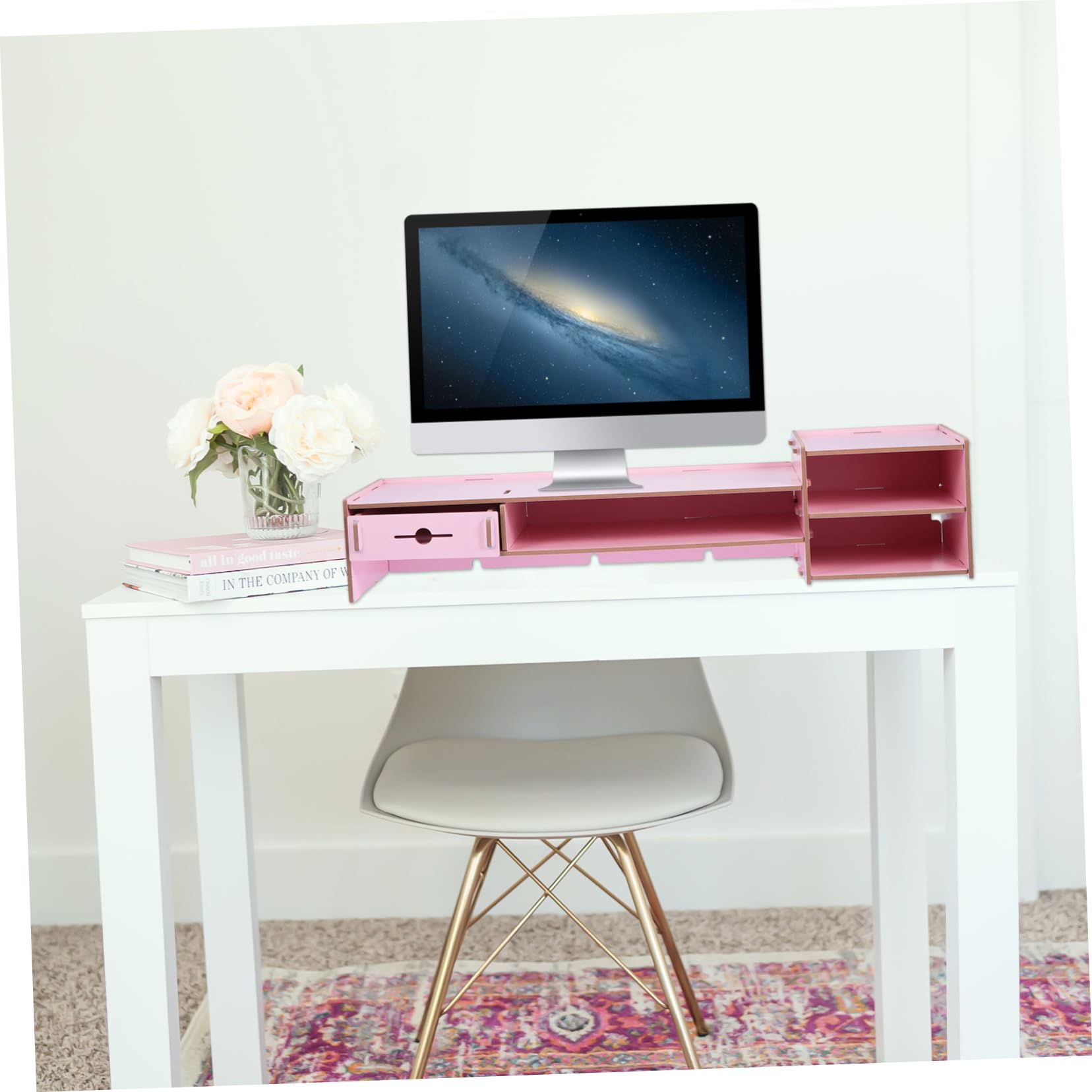 Homoyoyo Ordinateur Organisation en Écran pour Rangement Support de Tiroir Place de Rehausseur Planche , Gain et Pratique de Bureau Maison