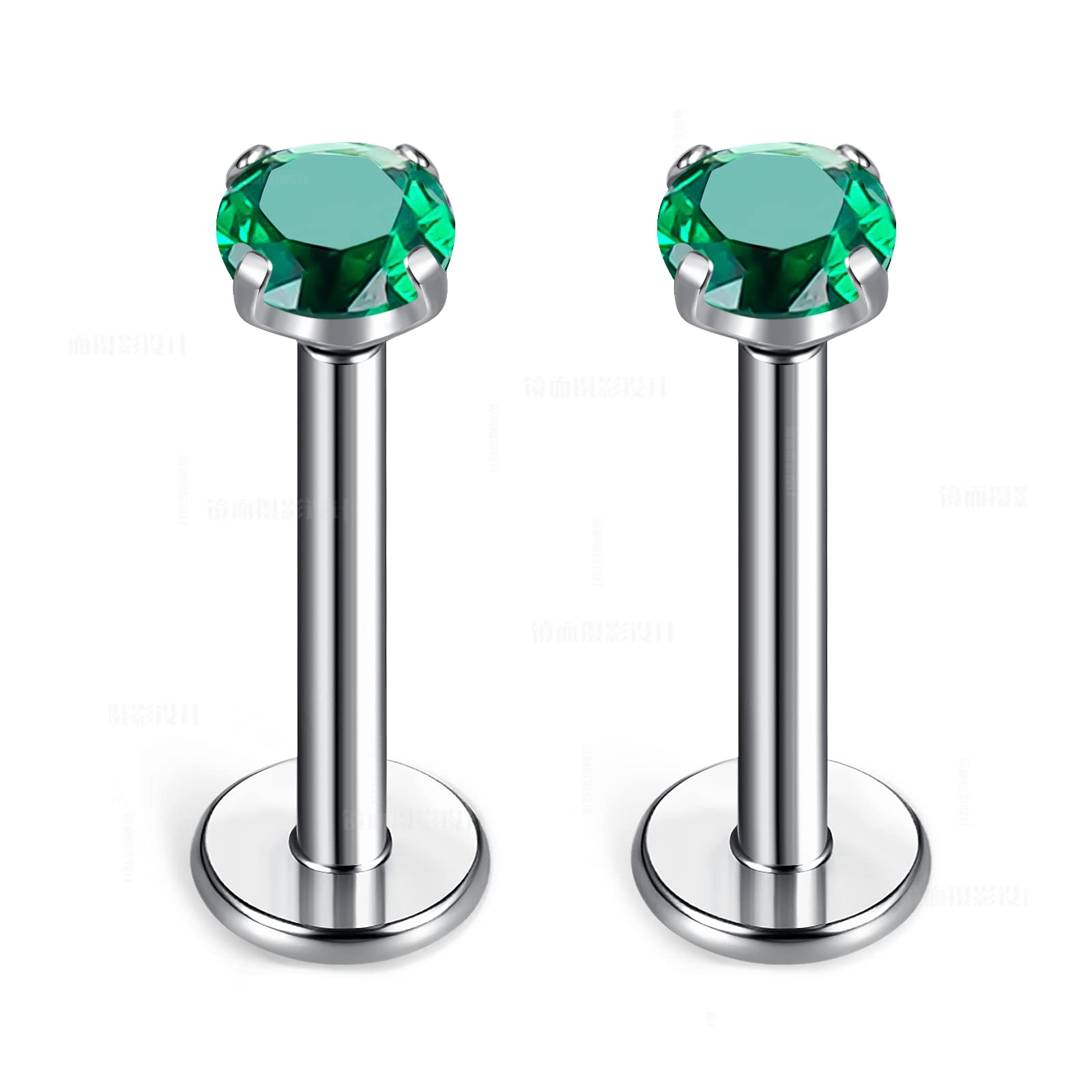 BelezaDosas G23 Titanium Labret Studs Threadless 16G Lip Rook Lobe Tragus Helix Cartilage Push Back Earring Piercing Jewelry