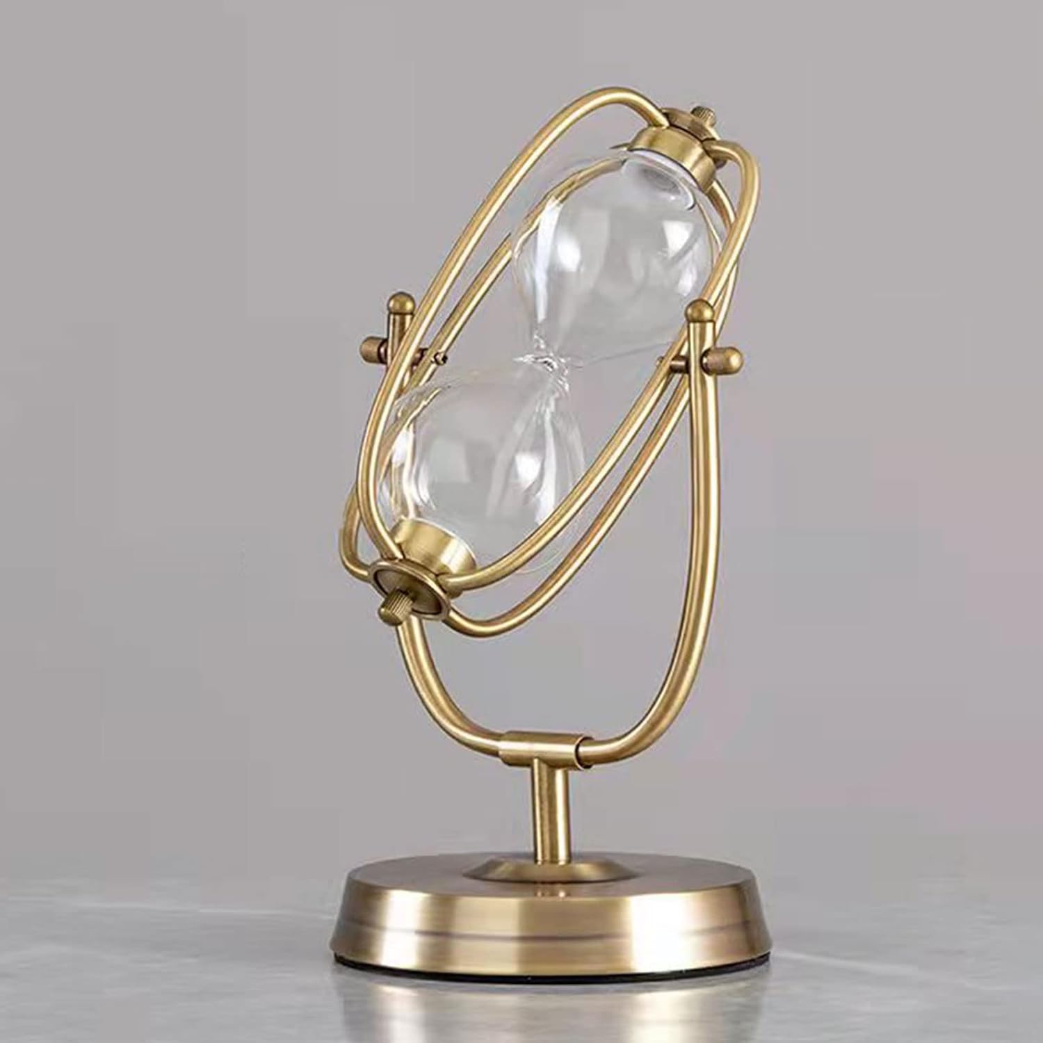 Hourglass Timer,Sand Clock Timer,Empty Bottle Hourglass Empty Hourglass 360° Rotating & Engraving Brass Sand ClockMetal Sand Watch,Large Unique,Antique Hour Glass Sandglass For Home Office Desk Decora