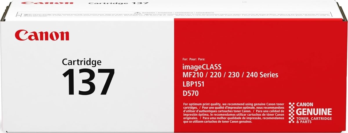 Cartucho de tóner negro 137 original de Canon compatible con LBP151dw, serie MF210, serie MF220, serie MF230, serie MF240, D570