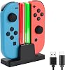 ELUTENG Charging Station for Switch Controller Controller Charging Station Compatible with Nintendo Switch JoyCons Ladesta Tion with LED Indicator Light and 3-3ft Type-C USB Charging Cable