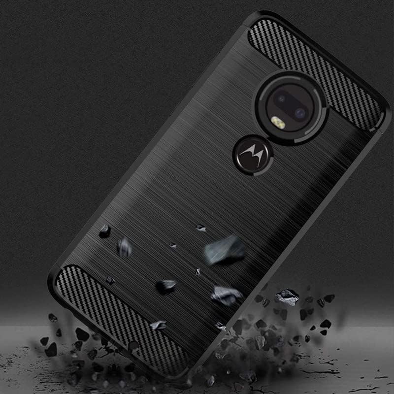 Image of Hybrid Carbon Fiber Back Case for Moto G7, G7 Plus (Black)