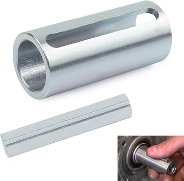 Car Engine Pulley Crank Shaft Sleeve, 3/4" to 1" Stainless Steel Shaft Adapter with W/STEP Key, Stabilizing Support Sheave Bushing, Universal Protective Transmission Component Silver