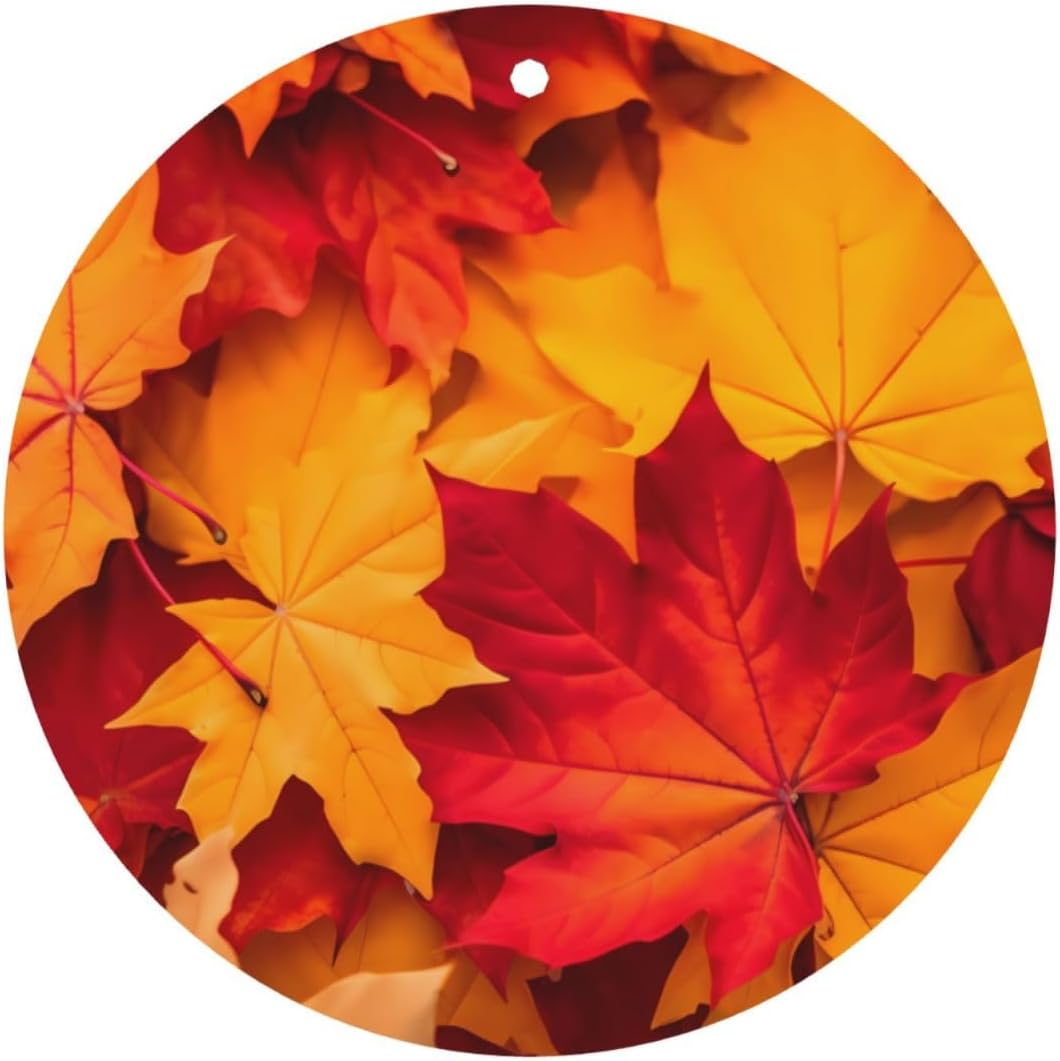 100 PCS Hanging Car Air Freshener, Double Sided Fall Maple Leaves Automotive Interior Decor Autumn Car Essentials for Women Men, Lavender Scented