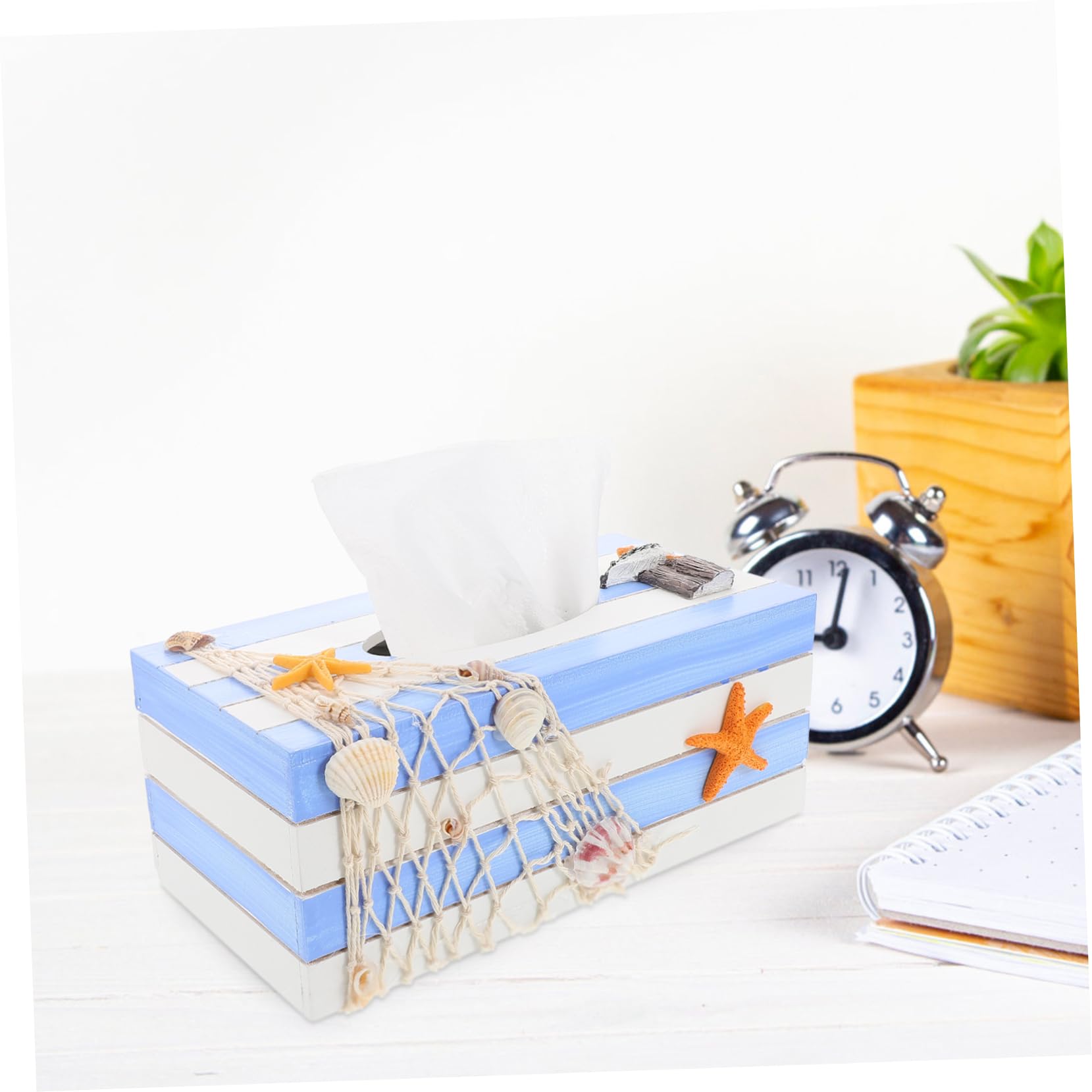 Healifty Sommerfest Holz Kosmetiktücherbox mit Geschmackvollem Design Leicht und Stabil als Taschentuchbox Hülle für Büro und Zuhause