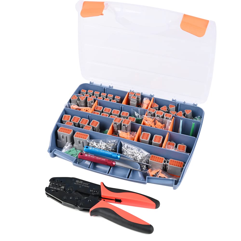 ST6303 DT Deutsch Connector Kit 521PCS with deutsch stamped crimper ACT-LY-16DT Deutsch DT Connector 2 3 4 6 8 12Pin Connector with Stamped Contacts Size 16