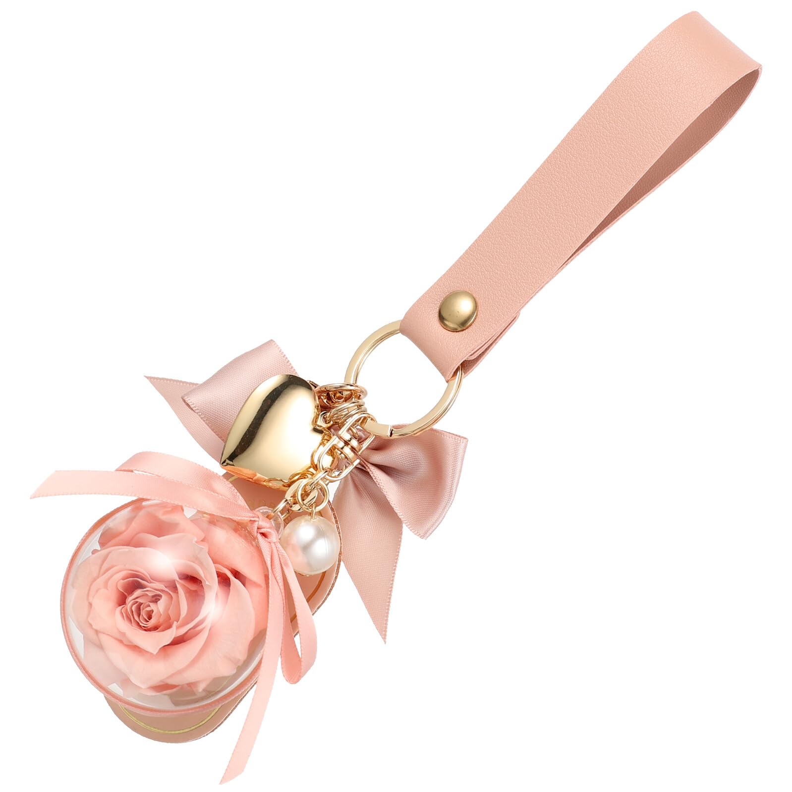 Porte-clés rose en fleurs éternelles pour sac à dos accessoire de mode - 8