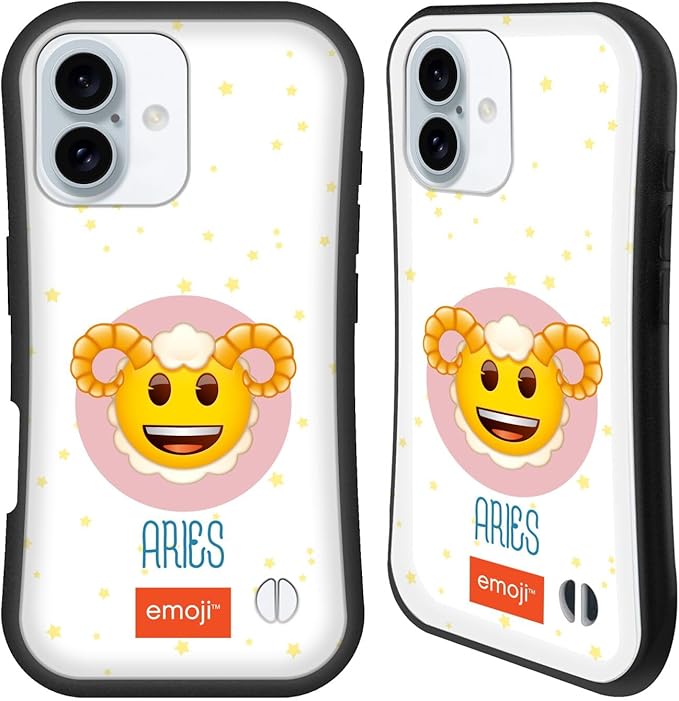 Head Case Designs Officially Licensed Emoji® Aries Zodiac Signs Hybrid Case Compatible with Apple iPhone 16