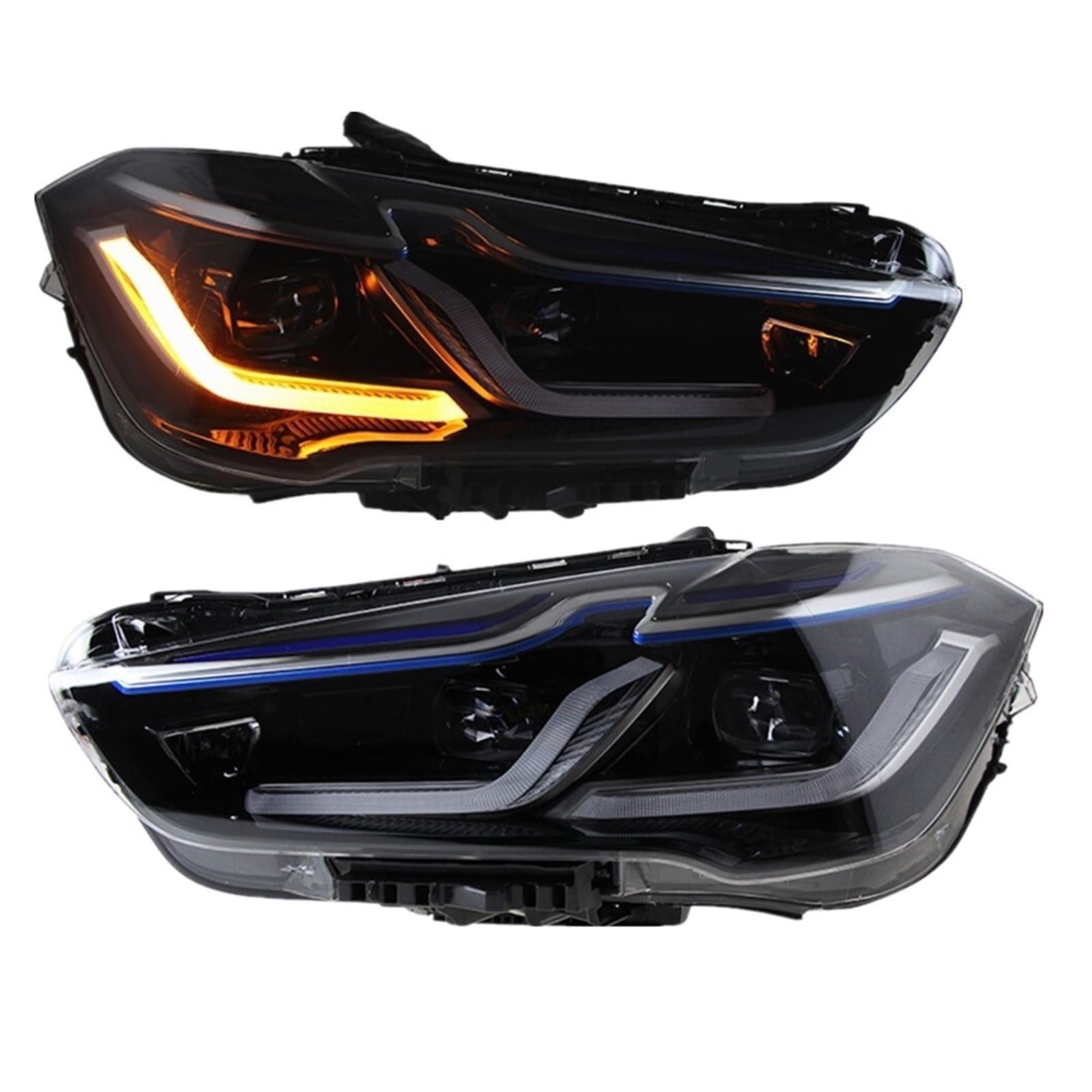 Car Front Lights Head Lamp Drl Projector Lens LED Headlight Compatible With BMW X1 F48 F49 2016-2019(Halogen)