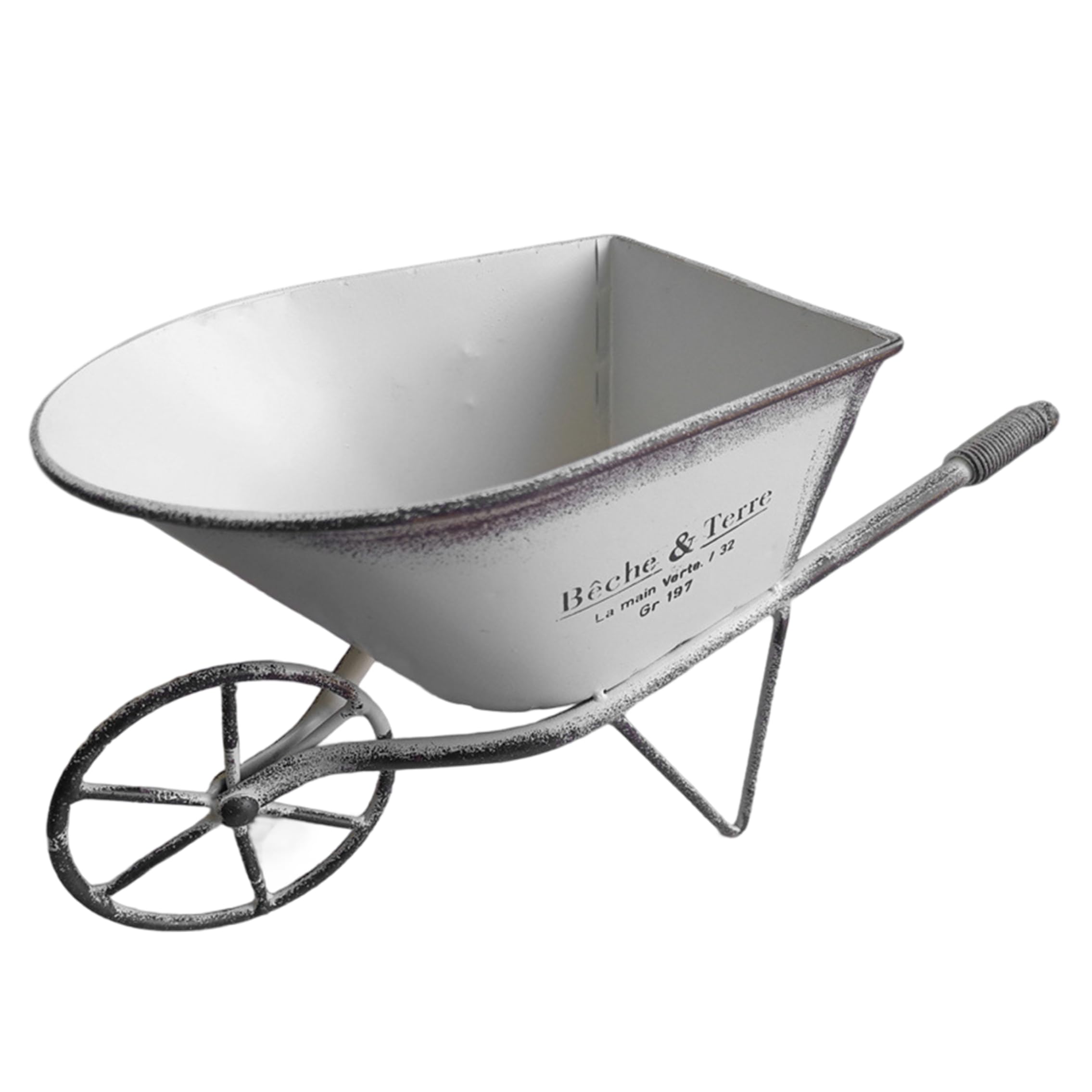 Neptuiby Wheelbarrow Planter Wheelbarrow Metal Planter Sturdy Iron Decorative Plant Pot for Garden Patio & Terrace.