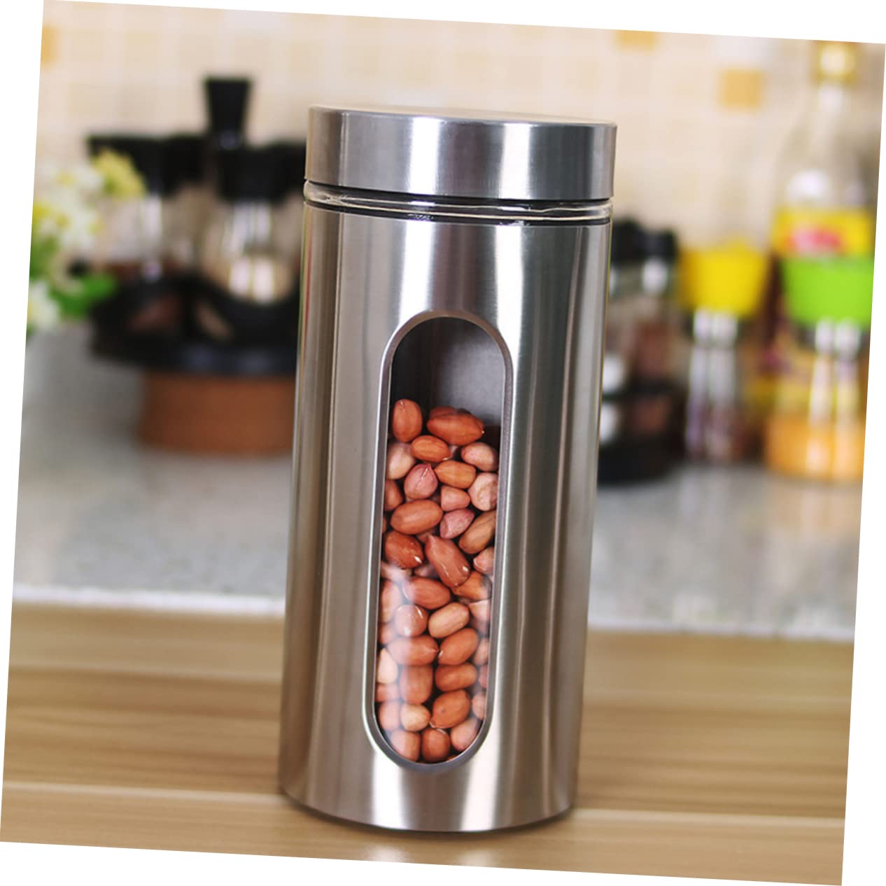 Cabilock Contenitore Alimentare Ermetico in Acciaio Inox e Vetro 950ml | Argento, Chiusura Affidabile, Mantiene la Freschezza, Metodo di Conservazione per Alimenti Secchi, Stoccaggio Cucina
