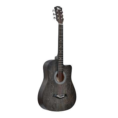 BLUEBERRY, B-38C Acoustic Guitar Kit with Bag, Strap, One Pack Strings And 2 Picks - 38 Inch (Retro BlACK)